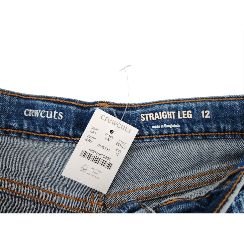 Crewcuts Girls 12 Straight Leg Jeans Adjustable Waist Medium Wash NWT - Picture 6 of 9